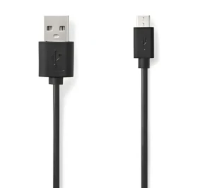 Nedis USB 2.0 kabel černá (CCGL60501BK10) / Kabel USB / USB-A - Micro-B / 480 Mbps / 1 m (CCGL60501BK10)