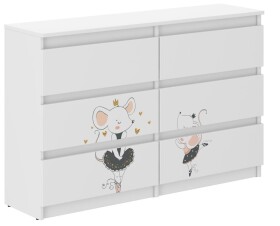 DumDekorace Dětská komoda s myší 77x30x140 cm