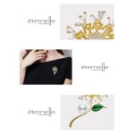 Brož Swarovski Elements Ricarda - design sedmikrásky, Zlatá