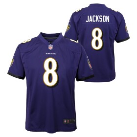 Nike Dětský dres Baltimore Ravens NFL Lamar Jackson #8 Game Youth Fialová (YOUTH)