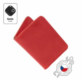 Fixed Kožená peněženka Smile XL se smart trackerem Smile Pro červená