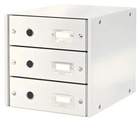 LEITZ Zásuvkový box ClickStore 3 zásuvky bílá / Formát A4 / Karton (60480001)