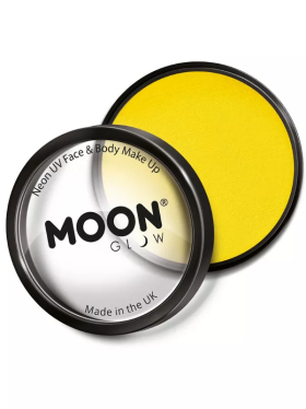 Smiffys Líčidlo na obličej a tělo - Moon Glow Pro Intense Neon UV - žluté 36g