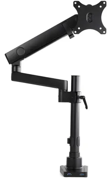 StarTech Stolní rameno pro monitor černá / Držák monitoru / VESA 75x75-100x100 / 34" / nosnost 8 kg / rotace 90° (ARMPIVOT2USB3)