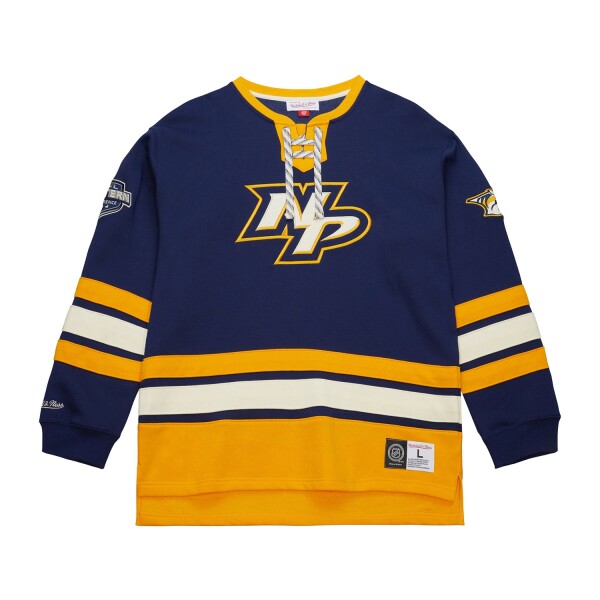 Mitchell & Ness Pánská mikina Nashville Predators NHL Heritage Lace-Up Jersey Crew Velikost: L