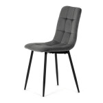 Jídelní židle, šedá, sametová látka, CT-281 GREY4