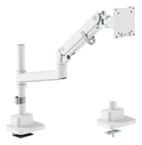 Digitus bílá / Držák pro jeden monitor / do 57" / VESA 75x75, 100x100 / nosnost 27 kg / plynová pružina (DA-90476)