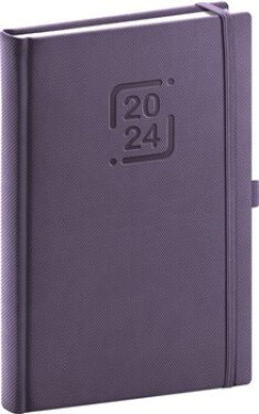Denní diář 2024 Catanella fialový, 15 21 cm