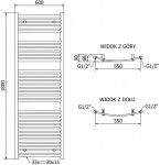 MEXEN/S - Helios radiátor + topná tyč 1800 x 600 mm, 900 W, bílá W103-1800-600-2900-20