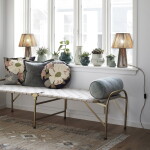 MADAM STOLTZ Keramický obal na květiny Off White 21 cm, krémová barva, keramika