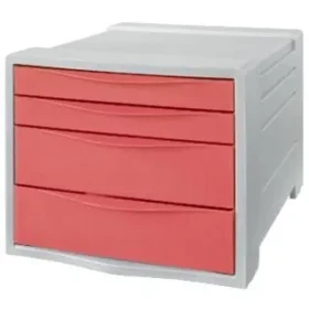 Esselte Colour'Breeze korálová / Zásuvkový box / 4 zásuvky / 28,1 × 36,5 × 24,4 cm (628457)