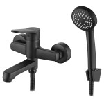 Kuchinox - ATEZ nástěnná vanová baterie s příslušenstvím, černá BTK_711D