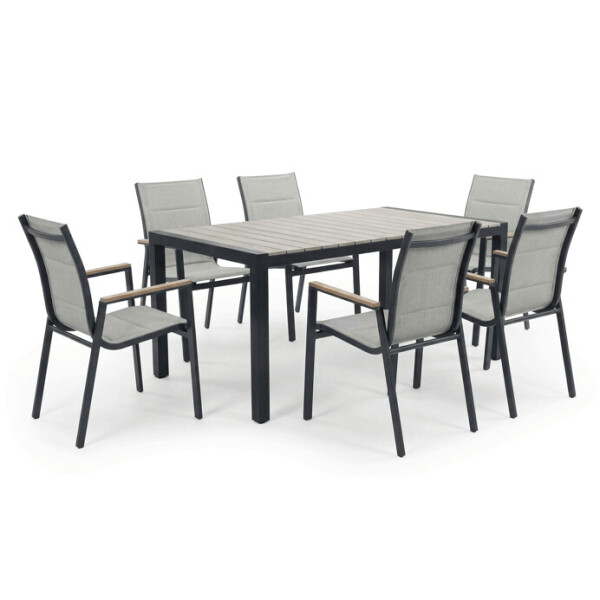 Židle zahradní béžový textilen, hliník, černá barva