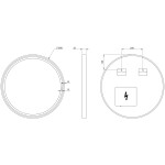 SAPHO - KADRIS kulaté zrcadlo s LED osvětlením ø 60cm, černá mat KD060