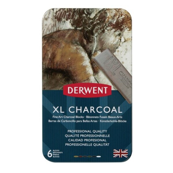 Derwent Derwent, 2302009, XL Charcoal, sada uměleckých uhlů XL, 6 kusů