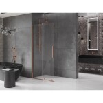 MEXEN/S - Velar posuvné sprchové dveře Walk-in 100 cm, transparent, růžové zlato 871-100-000-03-60