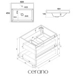 CERANO - Koupelnová skříňka Carole - keramické umyvadlo Viano - bílá matná rýhovaná - 50,8x62,5x46,4 CER-925951