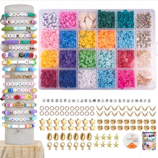 Kruzzel Kreativní sada na výrobu náramků, barevne korálky 4200 ks