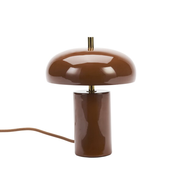 MADAM STOLTZ Stolní lampa Enamel Rust, oranžová barva, hnědá barva, kov