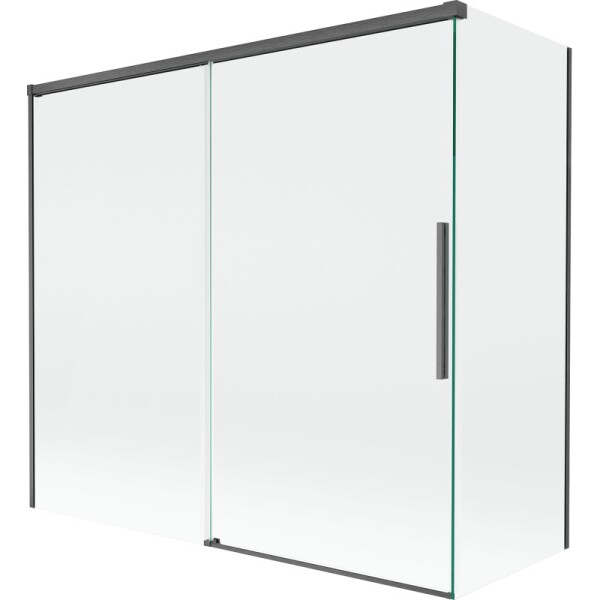 MEXEN/S - Rox vanová zástěna 2-křídlová posuvná 170 + 75 x 150, transparent, grafit kartáčovaná 8C9-170-075-66-00