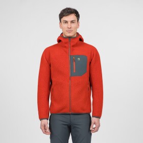 KARPOS Moiazza Retrò Hoodie Fleece, Fire/Woodl.Gray velikost: L