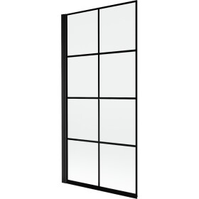 MEXEN - MIST vanová zástěna 90x150 cm 6mm 1-s, černá, dekor, levá 8A9-090-001-70-77-L
