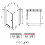 CERANO - Sprchový kout Ferri L/P - 6 mm - černá matná, transparentní sklo - 100x80x195 - pivotový CER-427489