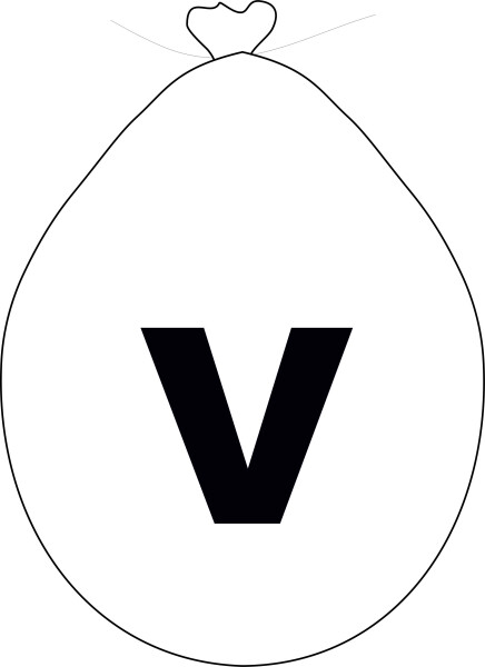 Balónek písmeno V bílé balonky.cz Balónek písmeno V bílé balonky.cz