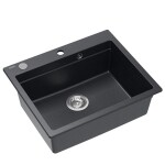 Quadron - Granitový dřez KURT 110 WORKSTATION Black Dotted ZLE-09010