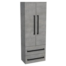 Koupelnová skříňka vysoká s černou úchytkou SAT Cube Way 60x163x33 cm beton mat CUBE3CV60BE CUBE3CV60BE