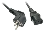 Lindy černá (30337) / Napájecí kabel / Schuko - IEC 320 C13 / úhlový / 5 m (30337)