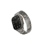 UNIQ Osta článkový ocelový řemínek pro Apple Watch 49/45/44/42 mm, Titanium (Silver) (8886463684641)
