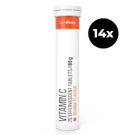 Vitamín C 1000 mg šumivý - GymBeam (pomeranč, 14 x 20 tab) (29943-10-pomaranč-14x20tab)
