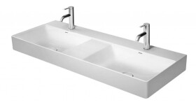 DURAVIT - DuraSquare Dvojumyvadlo nábytkové 120x47 cm, bez přepadu, 2 otvory pro baterie, DuraCeram, bílá 2353120071