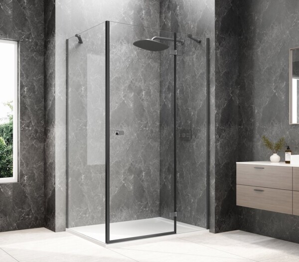 POLYSAN - GLOBE GUN METAL obdélníkový sprchový kout 1100x800, čiré sklo, pravé GB1011-3215RGM