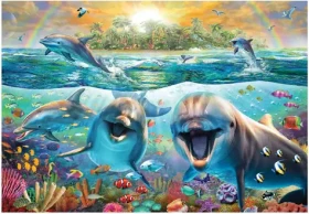 ANATOLIAN Puzzle Smějící se delfíni XL