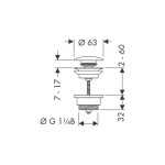 HANSGROHE - Odtokové soupravy Odtoková souprava Push-Open, kartáčovaný černý chrom 50100340