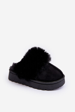 Dětské pantofle s kožíškem, Black Birasta 32