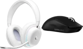 Logitech G735 bílá + G Pro X SuperLight 2 / Herní set / bezdrátová sluchátka s mikrofonem + bezdrátová myš / Lightspeed