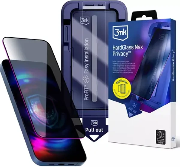 3mk HardGlass MAX Privacy / Ochranné sklo / Apple iPhone 15/16 (W-3HgMPrV2-Appi1516)
