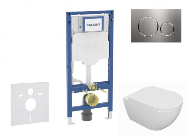 GEBERIT - Duofix Set předstěnové instalace, klozetu Oudee a sedátka softclose, tlačítko Sigma20, nerez SANI11CA6100B