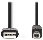 Nedis USB 2.0 kabel černá / Kabel USB / USB-A - USB-B / 2 m (CCGL60101BK20)