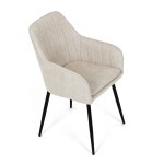 Židle jídelní, krémová látka, černý kov
