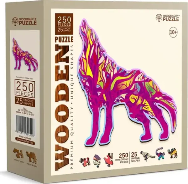 WOODEN CITY Dřevěné puzzle Vyjící vlk