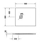 DURAVIT - Sustano Sprchová vanička, 90x80 cm, DuraSolid, matná bílá 720270740000000