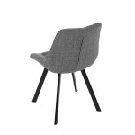 Židle jídelní, šedá látka, nohy černý kov