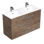 Koupelnová skříňka s umyvadlem SAT Cube Way 120x76,5x46 cm dub Wellington mat CUBE461203DWMOD CUBE461203DWMOD