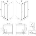 MEXEN/S - Mist-F sprchový kout skládací dveře levá 120 x 90, transparent, měď kartáčovaná 8A6T-120-090-65-00-L