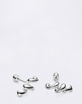 Maria Black Coil Stud Silver PAIR Silver