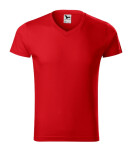 Slim Fit V-neck tričko pánské červená 2XL